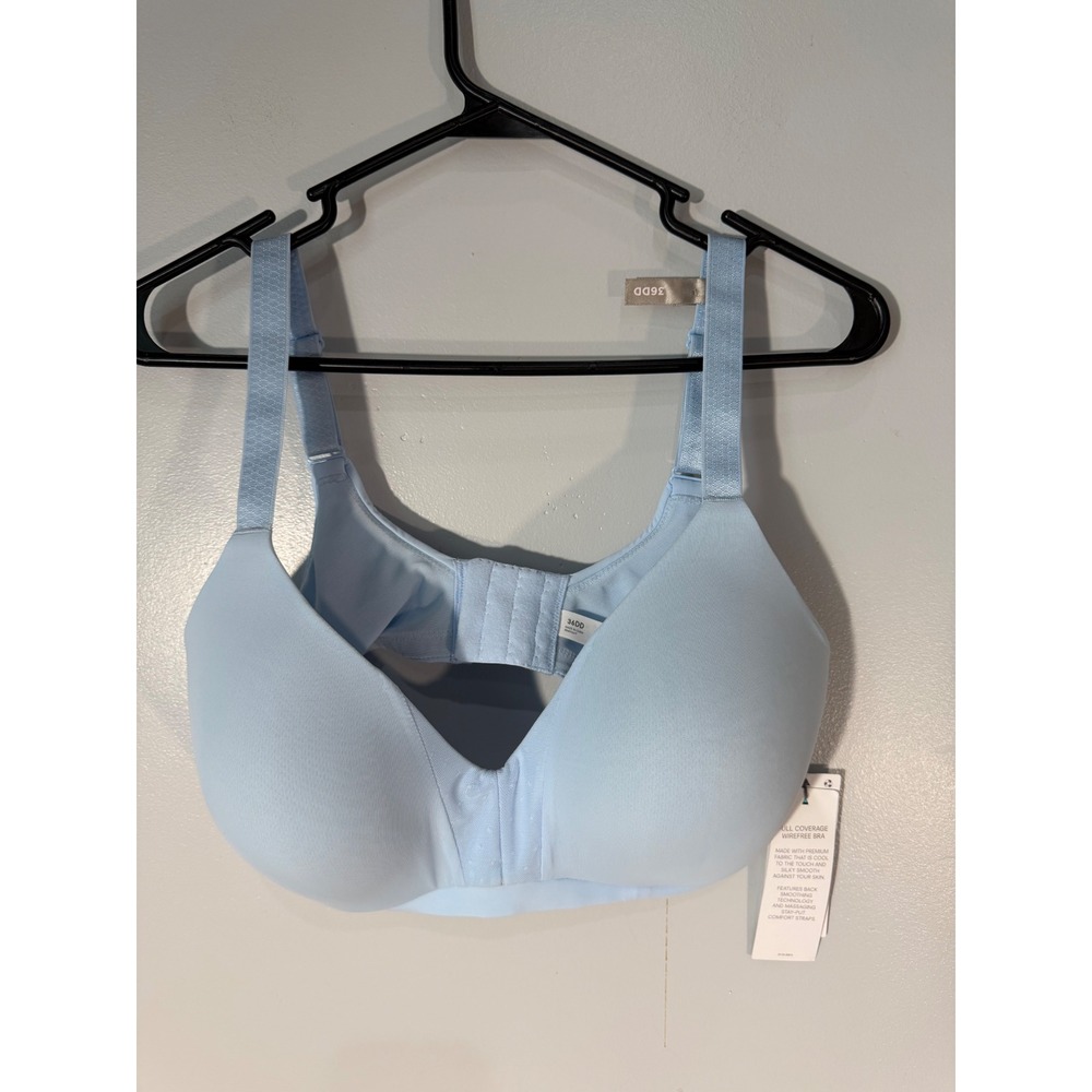 Liz Claiborne 36DD Light Blue Full Coverage Wirefree Bra Back Smoothing NWT